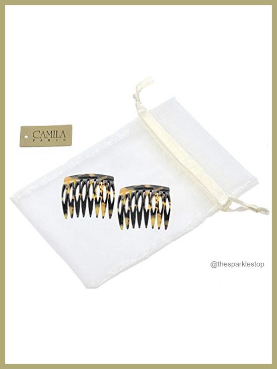 Small Parisian French Hair Side Combs Handmade Cellulose Acetate Strong Hold main image 6